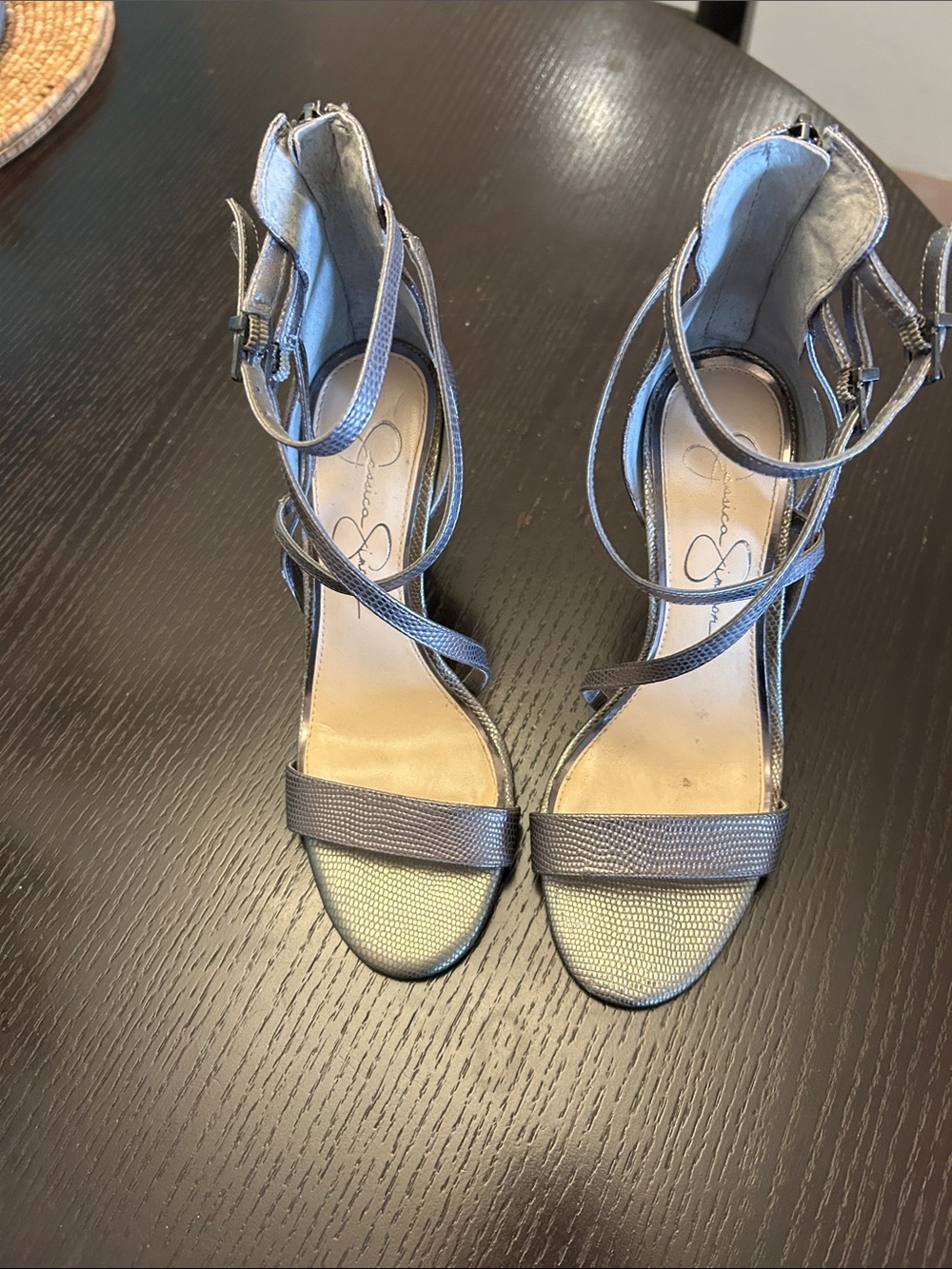 Jessica Simpson Silver Strappy High Heel Sandals
